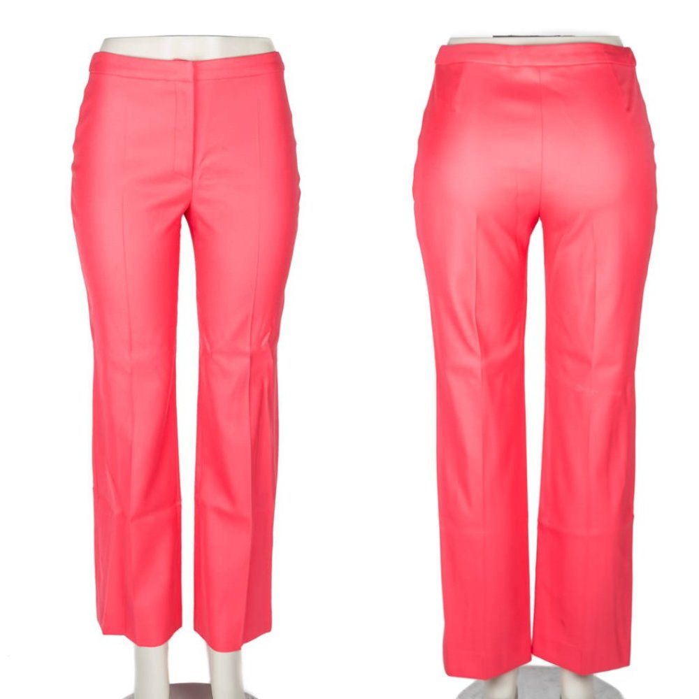 Vintage Gianni Versace Couture Neon Coral 100% Wool Pants Quiet Luxury Career